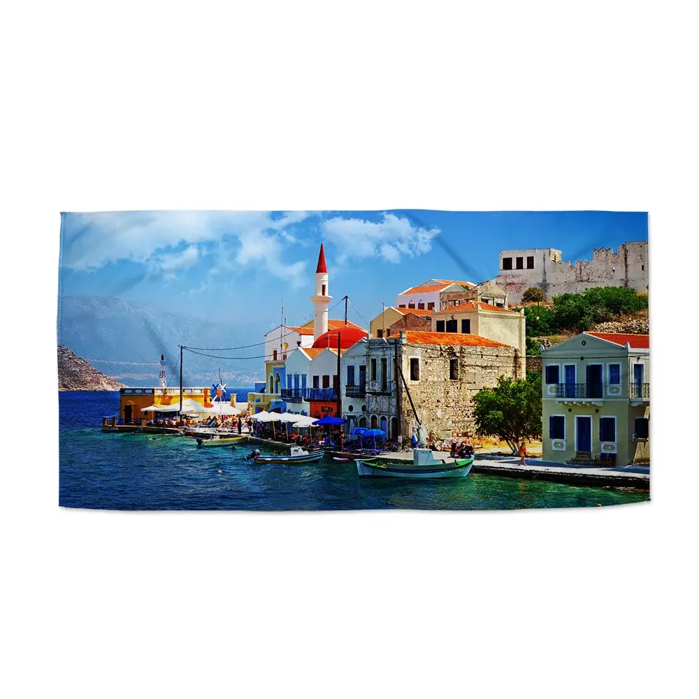 Ručník Domky na pobřeží - 70x140 cm