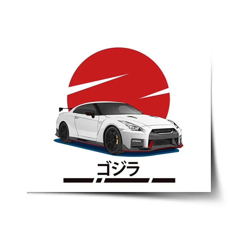 Plakát Nissan GTR 35 Japonské slunce - 120x80 cm