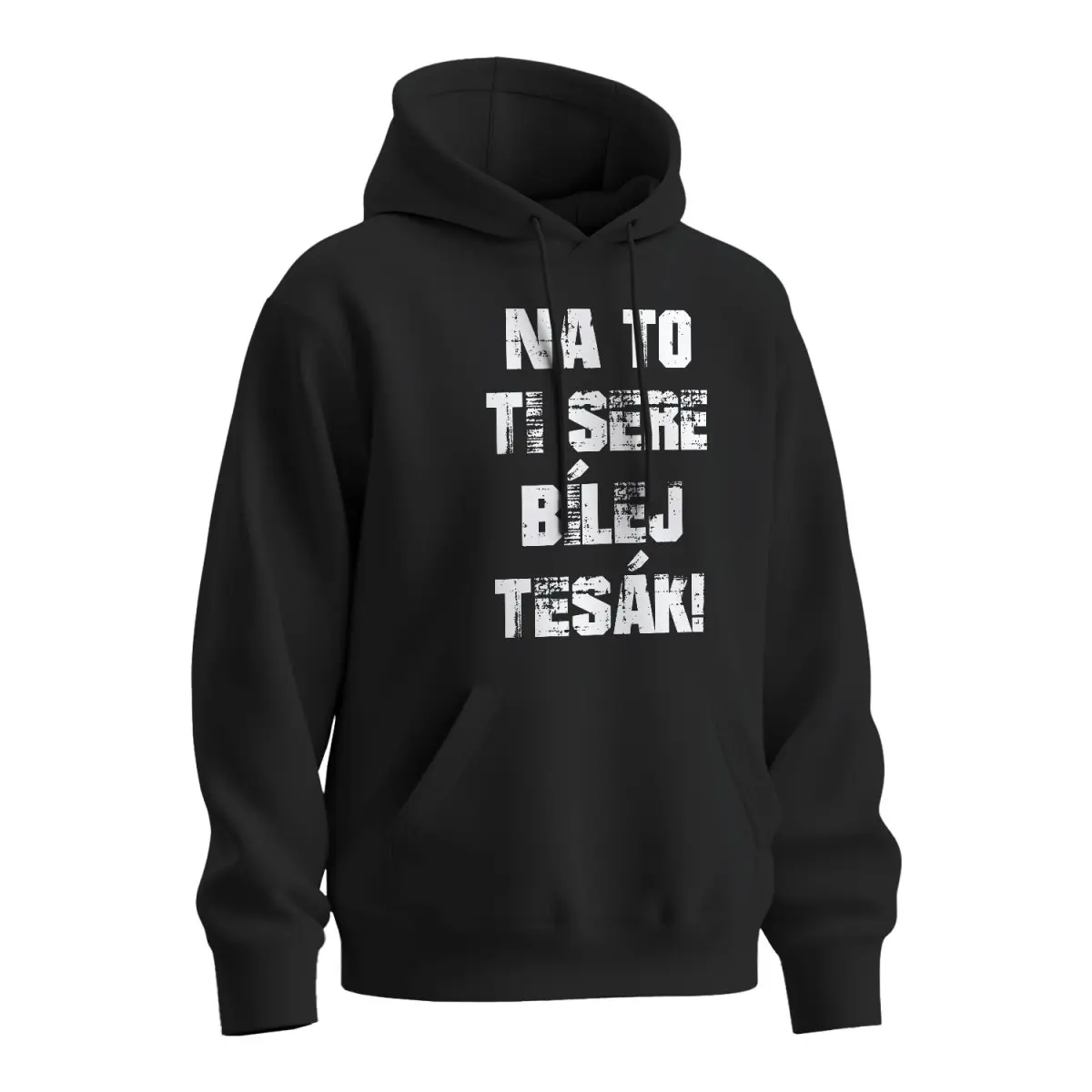 Mikina s potiskem Na to ti sere bílej tesák - černá 2XL
