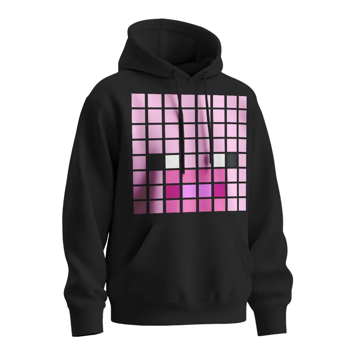 Mikina s potiskem Blocks Pig - černá 2XL