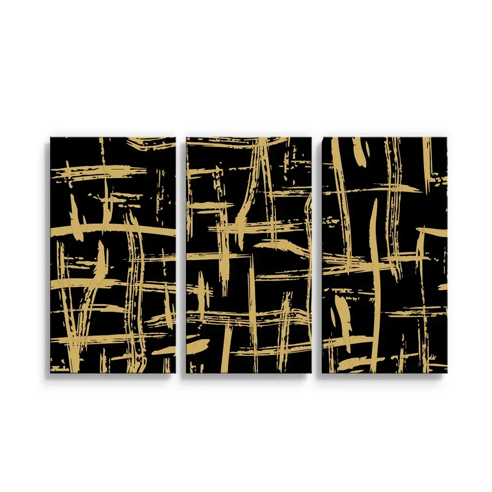 Obraz - 3-dílný Zlaté malování - 120x80 cm