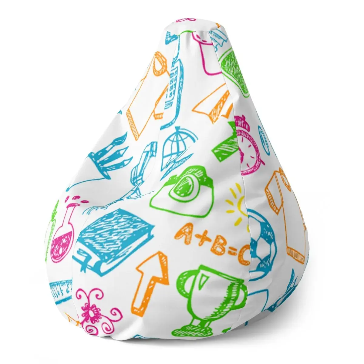 Sedací vak Pear Barevná škola - 140 x 100 x 25 cm
