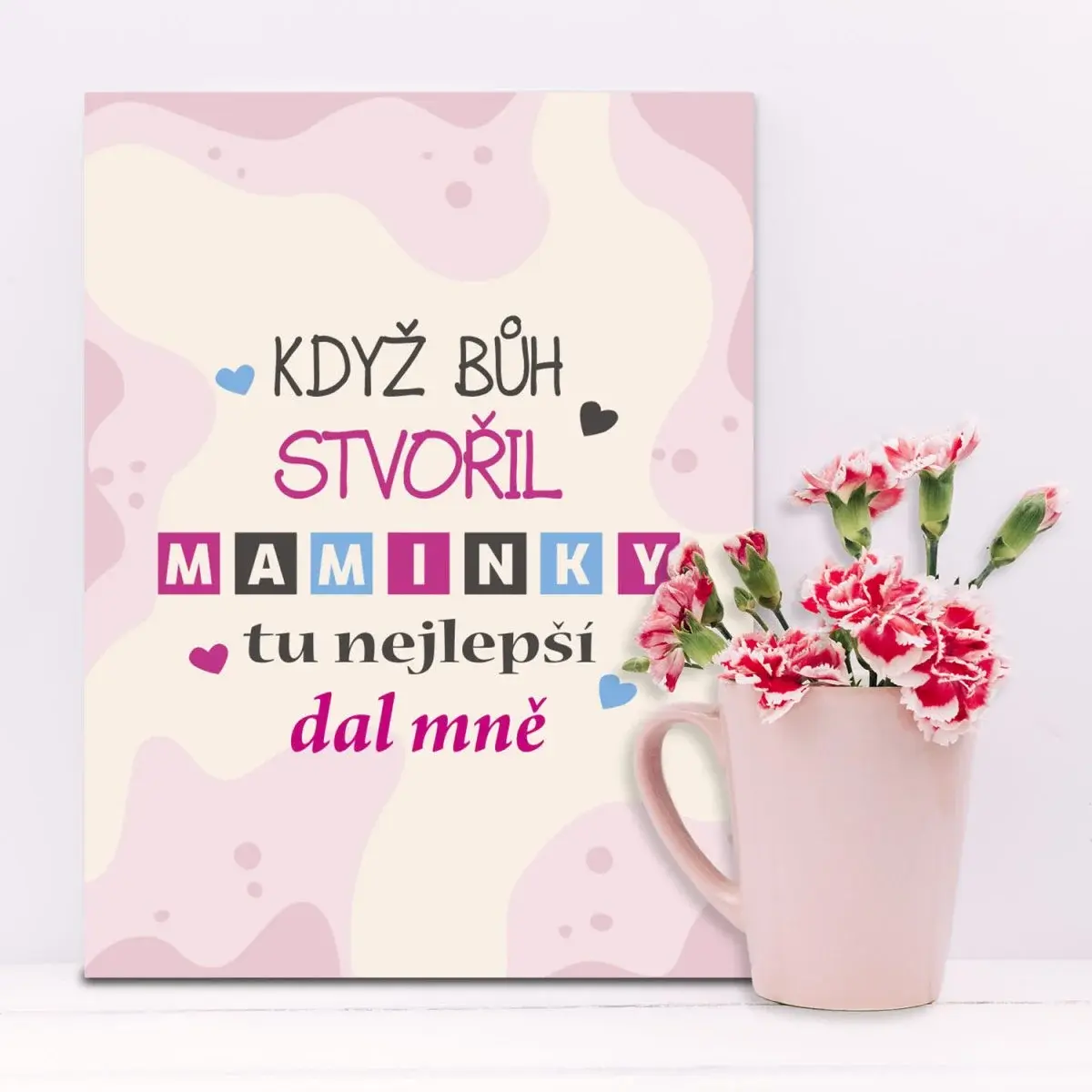 Dárková cedulka Když Bůh stvořil maminky: 30x40 cm