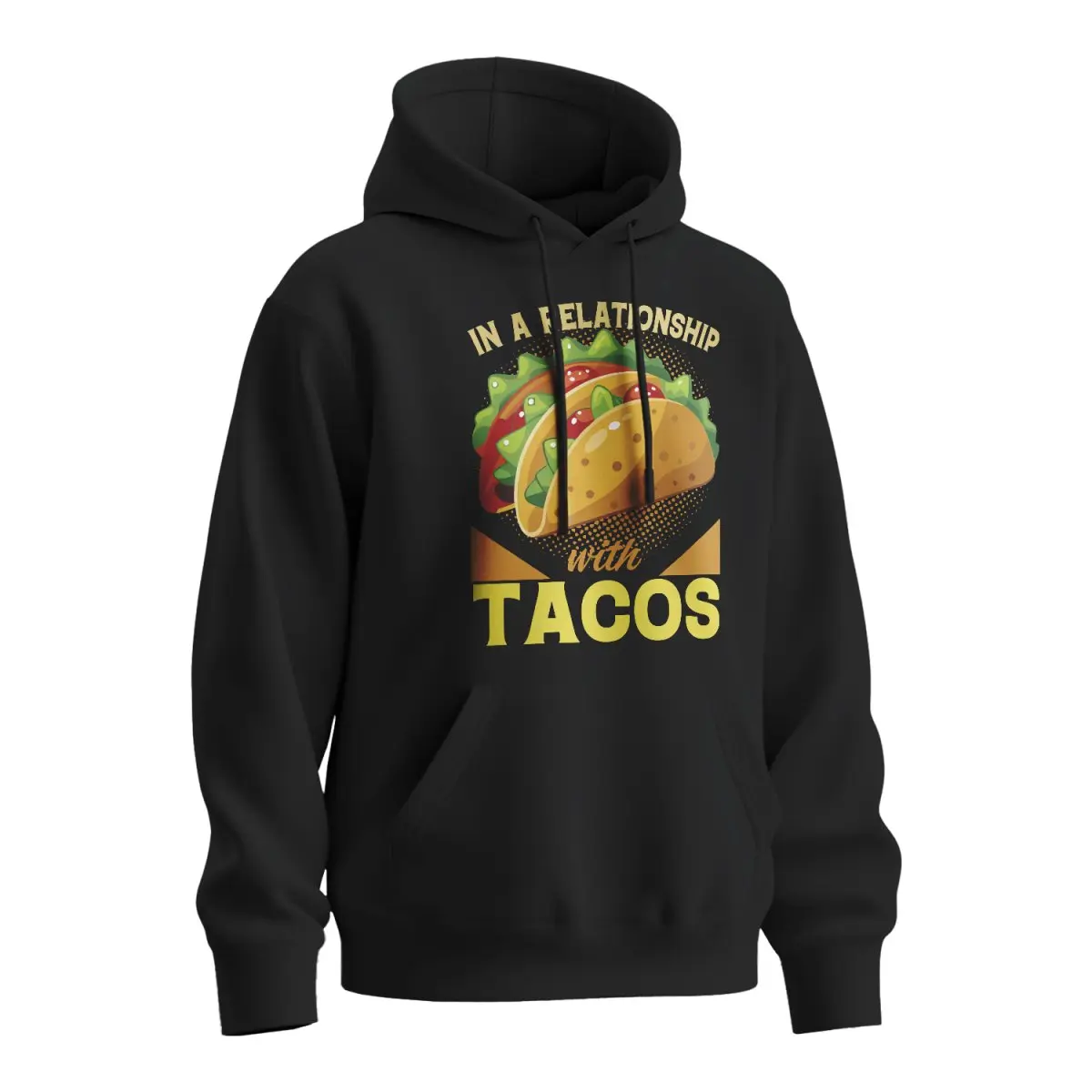 Mikina s potiskem In a relationship with TACOS - černá S
