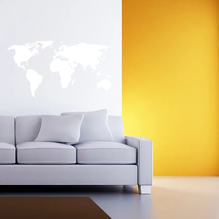 Samolepka na zeď: Mapa světa - 180x90 cm