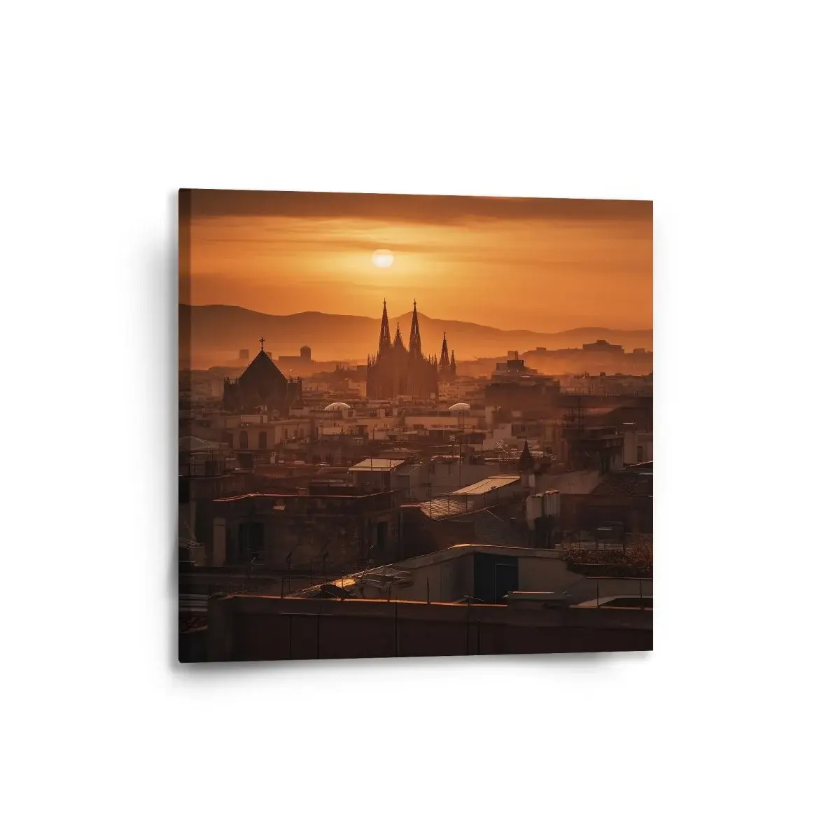 Obraz Barcelona Night Skyline - 50x50 cm