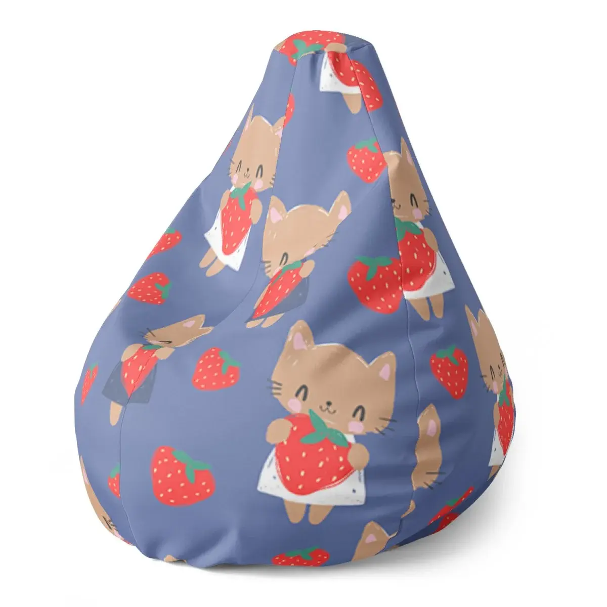 Sedací vak Pear Kočičky s jahodami - 70 x 95 x 15 cm