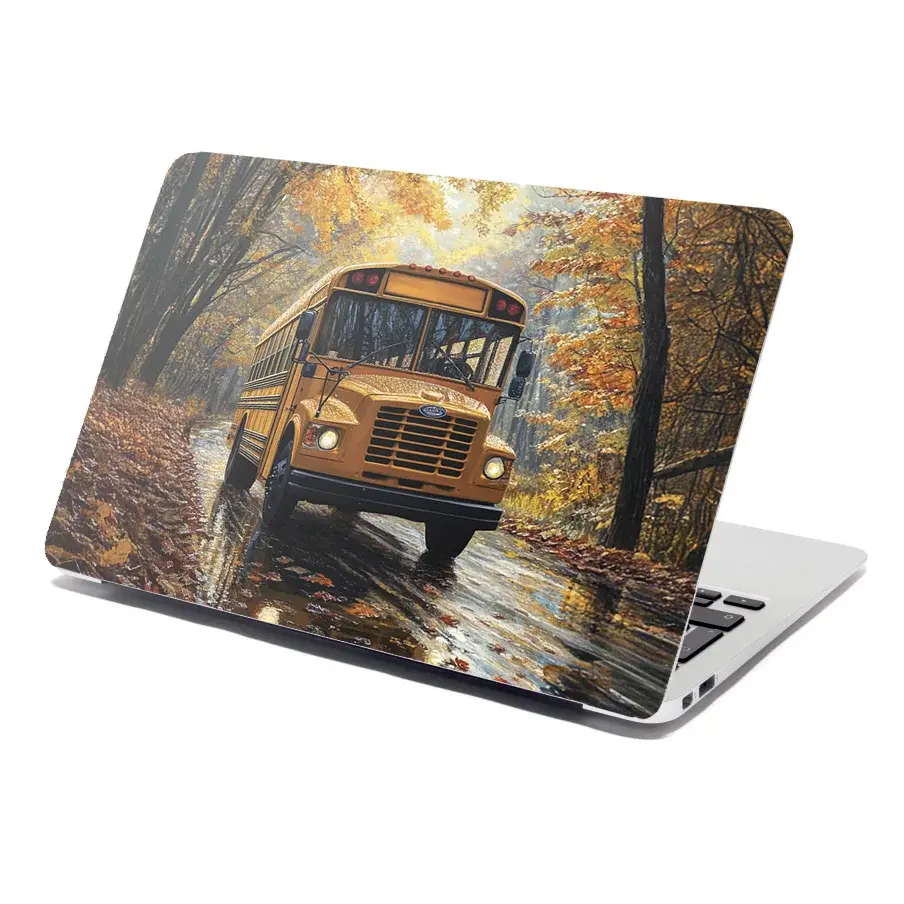 Samolepka na notebook Žlutý školní autobus - 38x26 cm