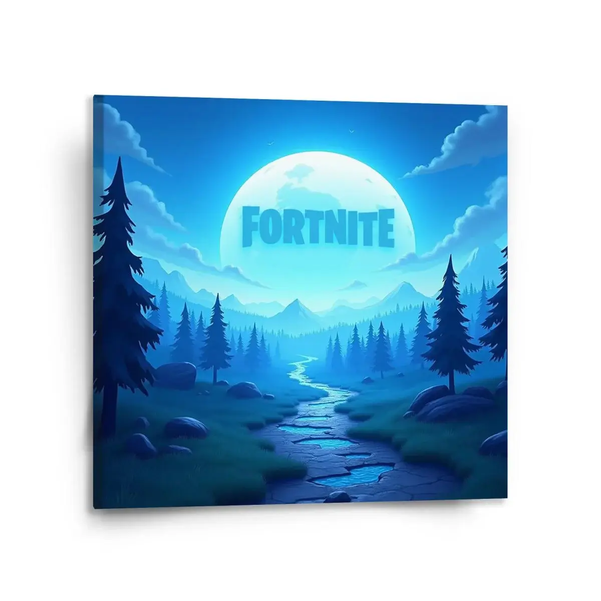 Obraz FORTNITE Modré údolí s měsícem - 110x110 cm