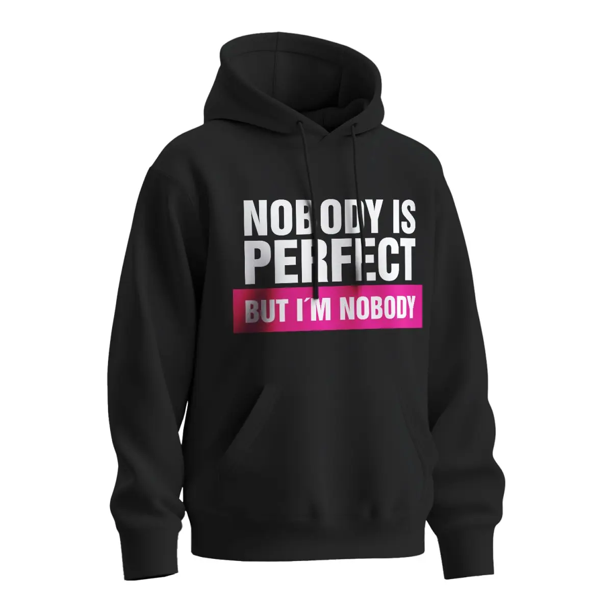 Mikina s potiskem Nobody is perfect, but I´m nobody - černá L