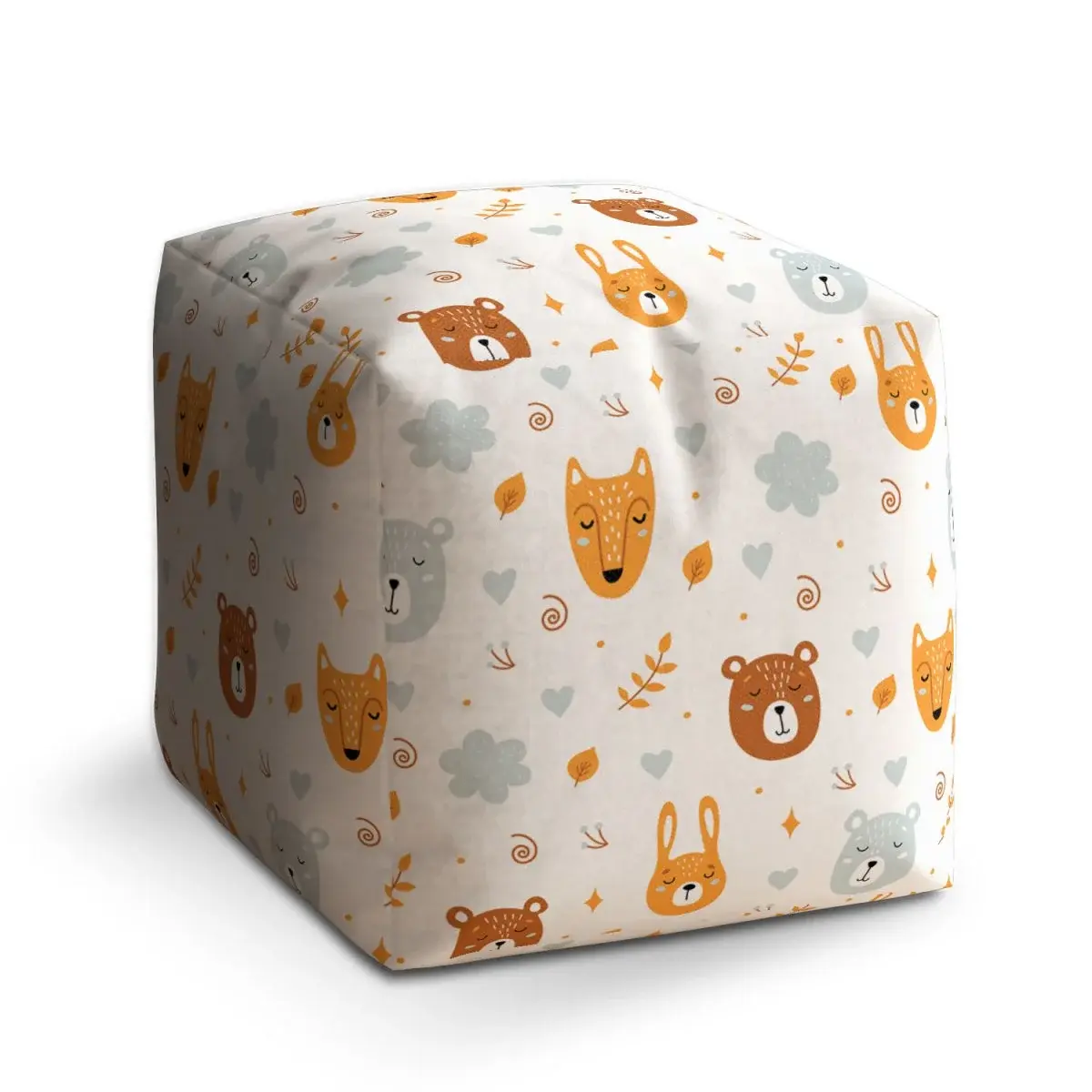 Taburet Cube Medvěd a liška - 50x50x50 cm