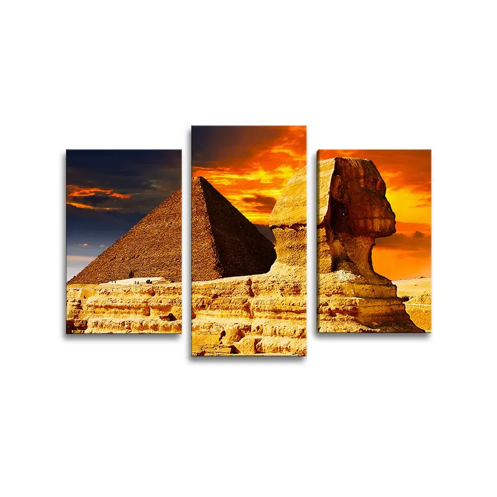 Obraz - 3-dílný Pyramidy - 75x50 cm