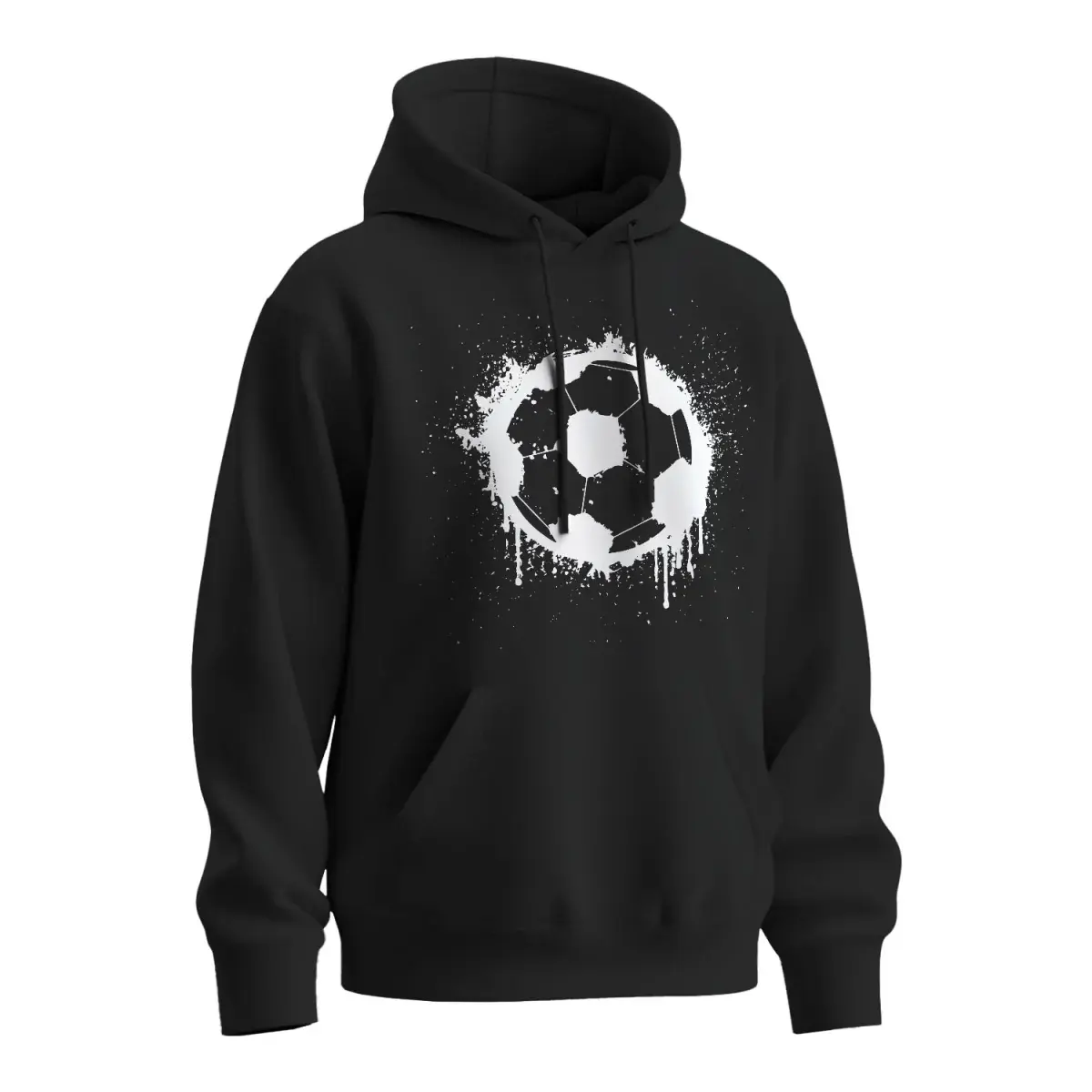 Mikina s potiskem Fotbalový míč Paint - černá 5XL