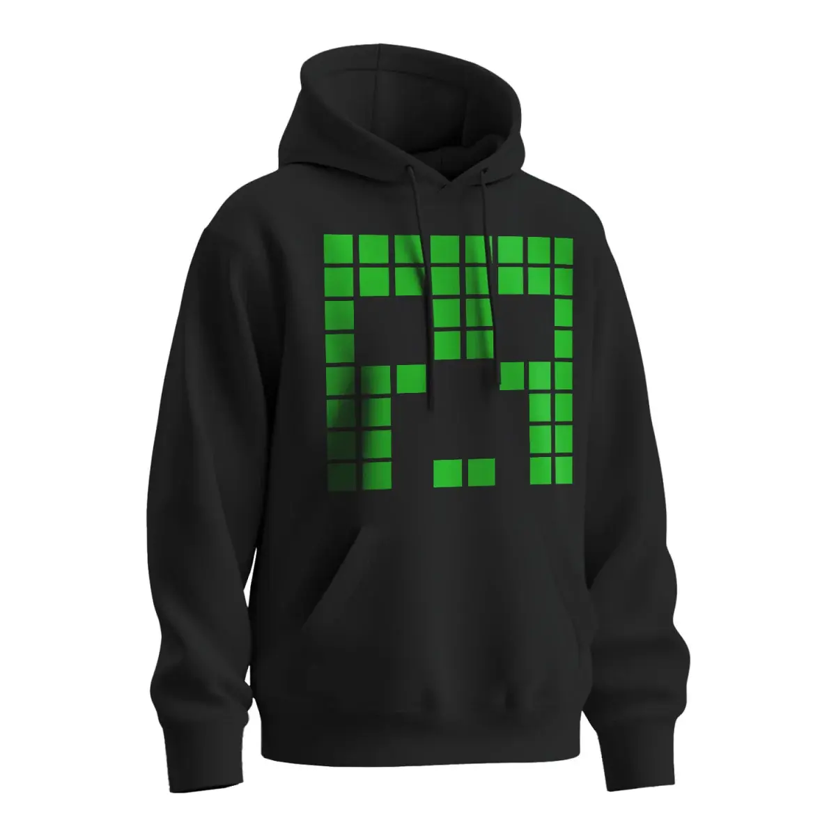 Mikina s potiskem Blocks Creeper Green - černá M