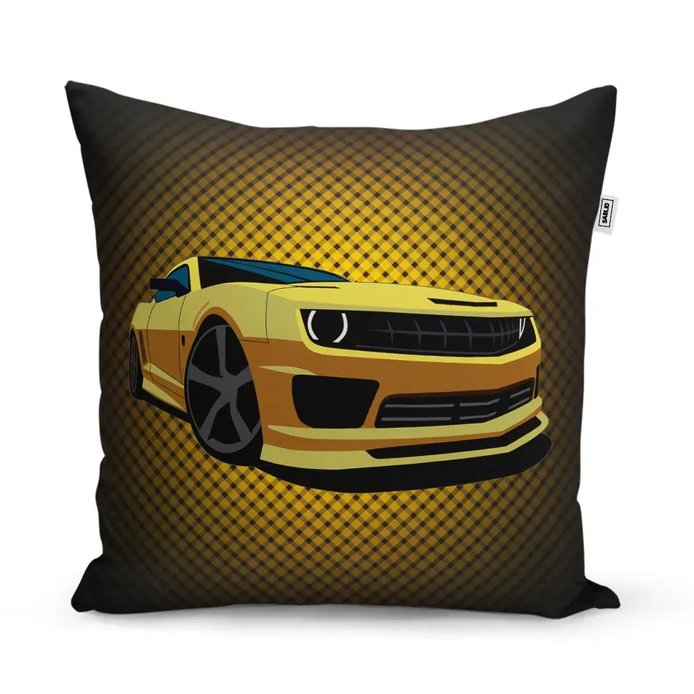 Polštář Chevrolet Camaro Žlutá mřížka - 40x40 cm