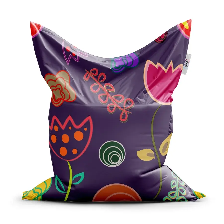 Sedací vak Classic Nakreslené květiny - 200x140 cm