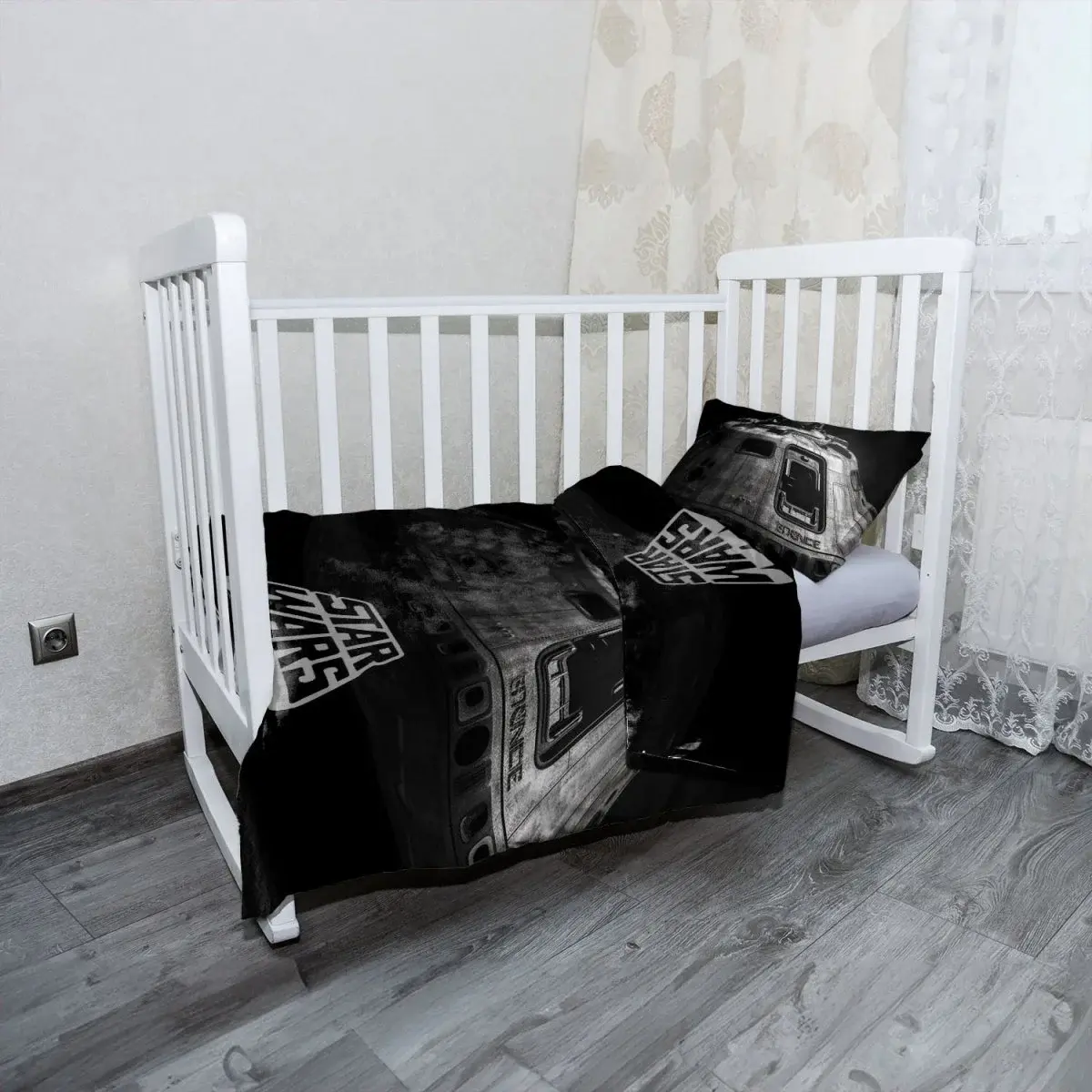 Mikroplyšové dětské povlečení do postýlky Star Wars Vesmírná loď - 130x90 / 40x60