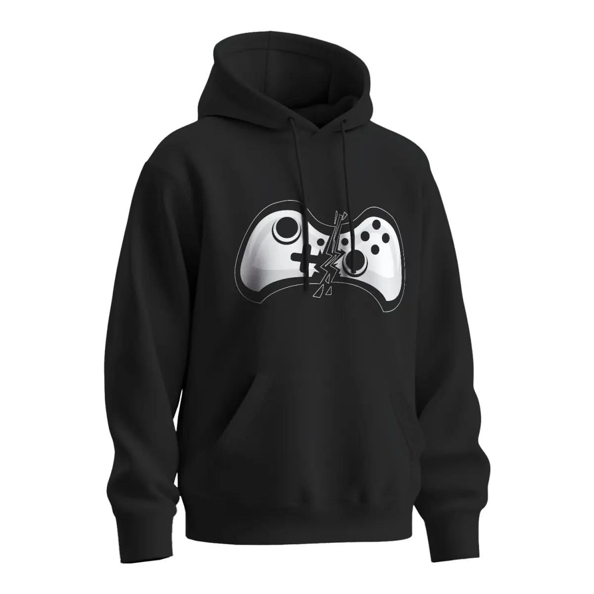 Mikina s potiskem JOYSTICK konec hry - černá XL