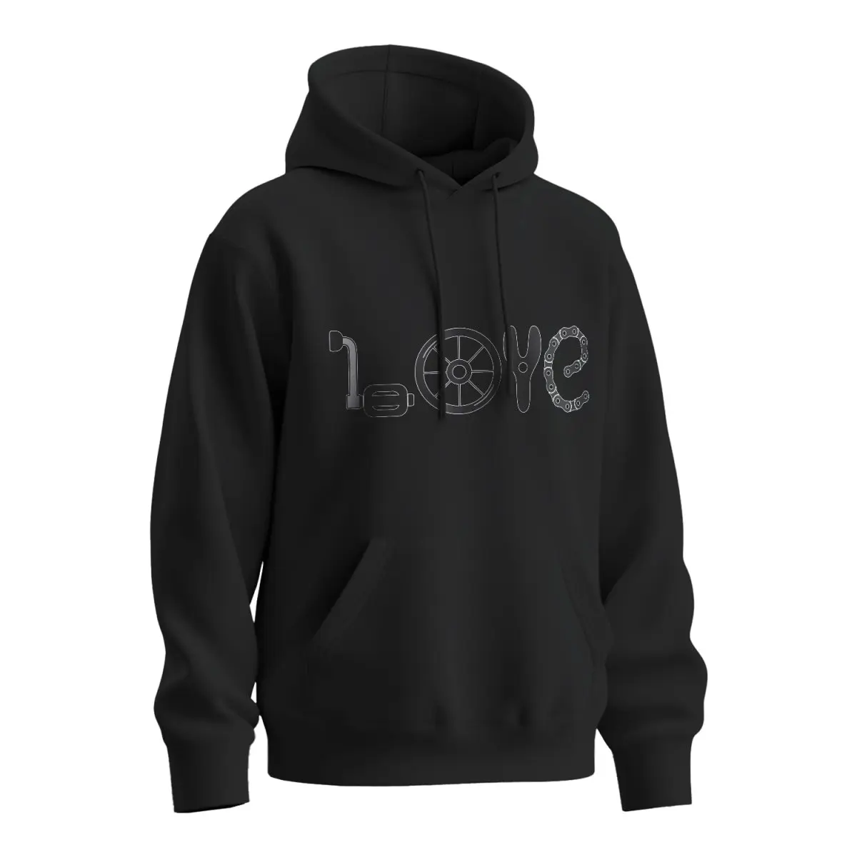 Mikina s potiskem Bike Love - černá 3XL