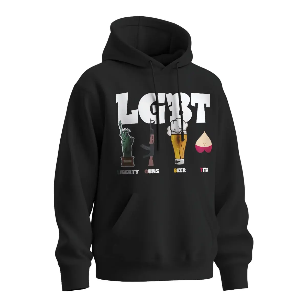Mikina s potiskem LGBT - černá 3XL