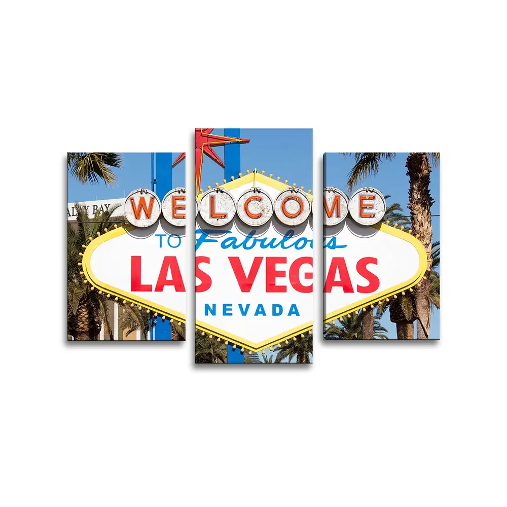 Obraz - 3-dílný Welcome to Las Vegas - 75x50 cm