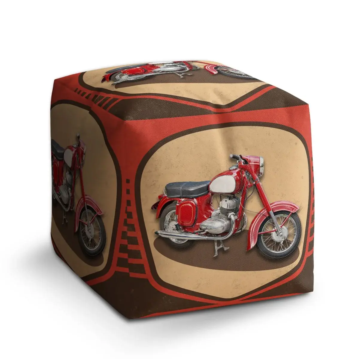 Taburet Cube Jawa panelka Vintage - 60x60x60 cm