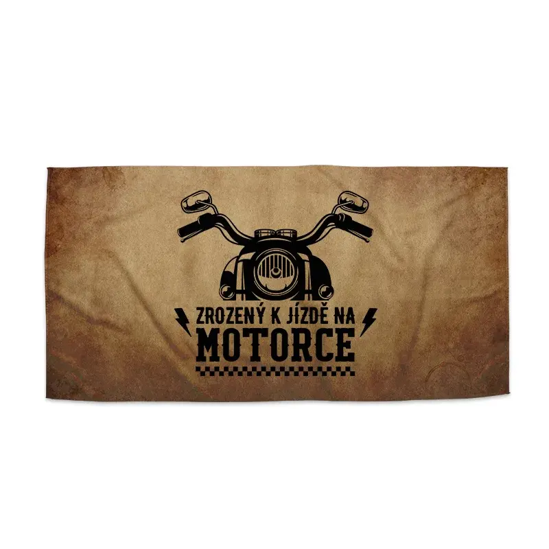 Ručník Zrozený k jízdě na motorce - 70x140 cm