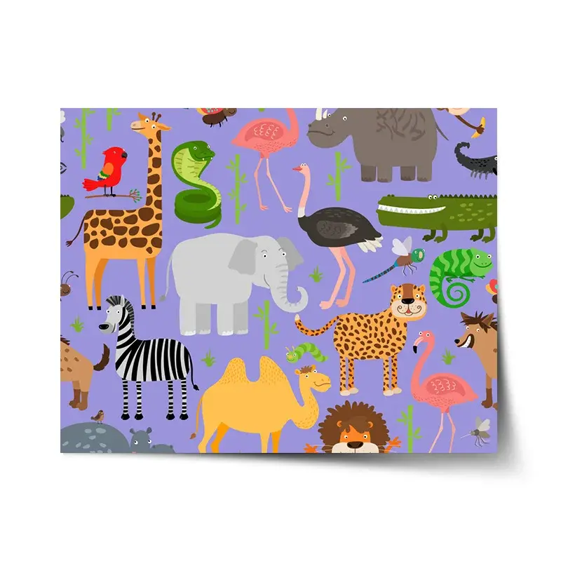 Plakát Animované safari - 90x60 cm