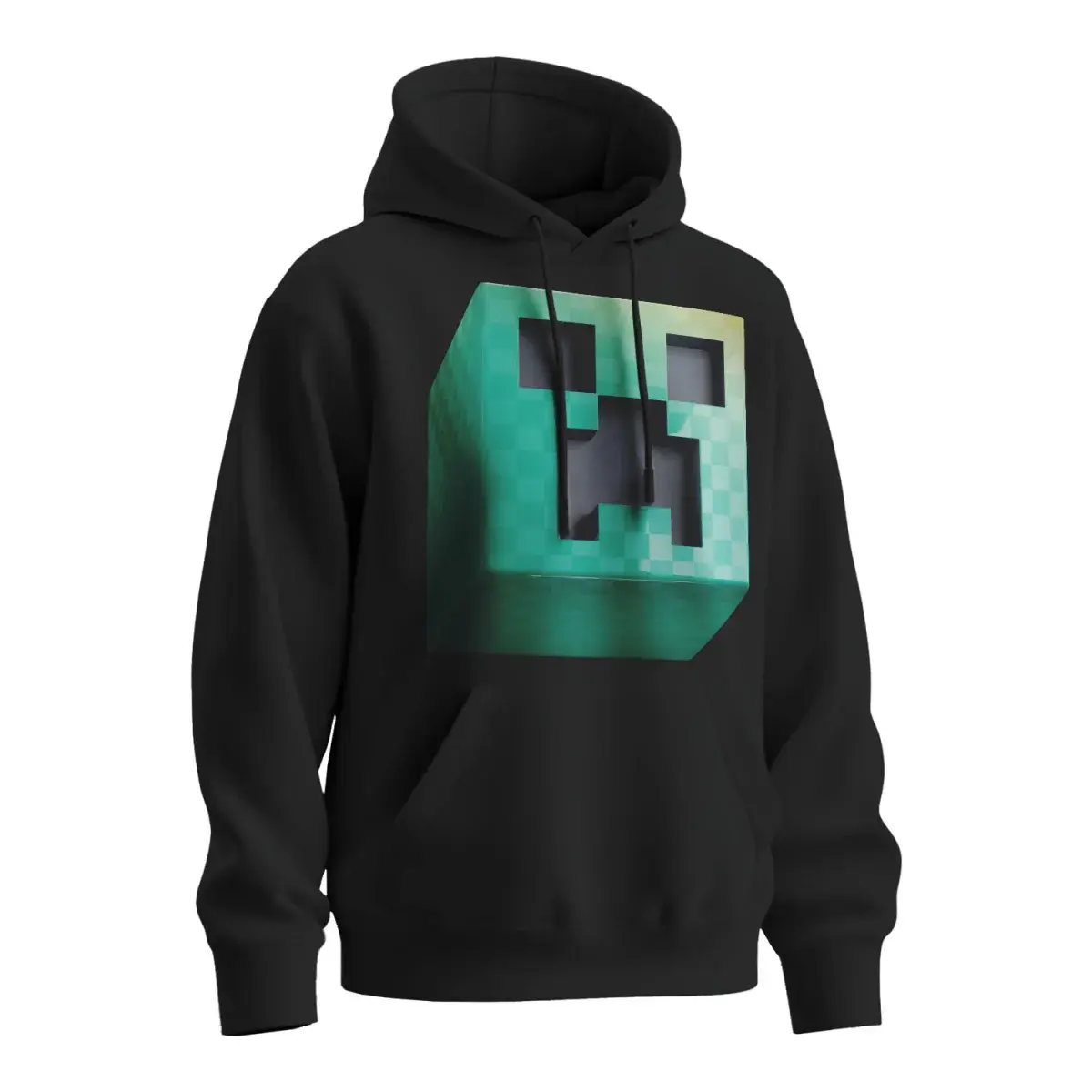 Mikina s potiskem Blocks Creeper - černá 4XL