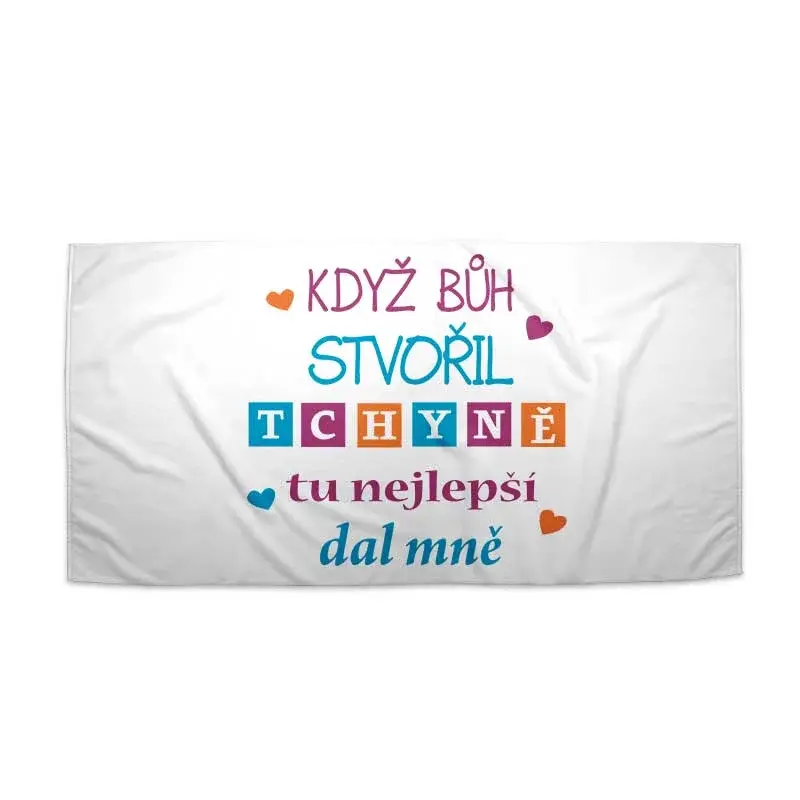 Ručník Když Bůh stvořil tchyně tu nejlepší dal mně - 30x50 cm