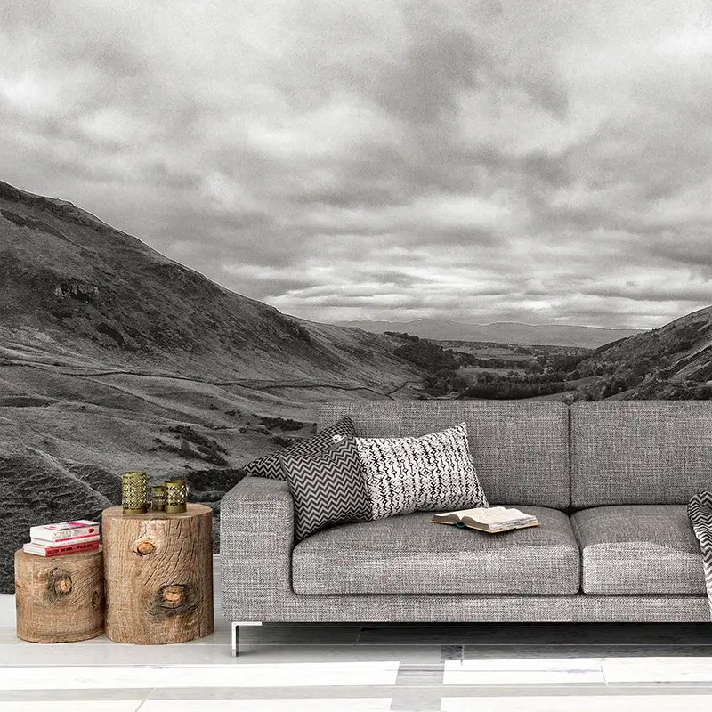 Tapeta Černobílé údolí - 125x75 cm