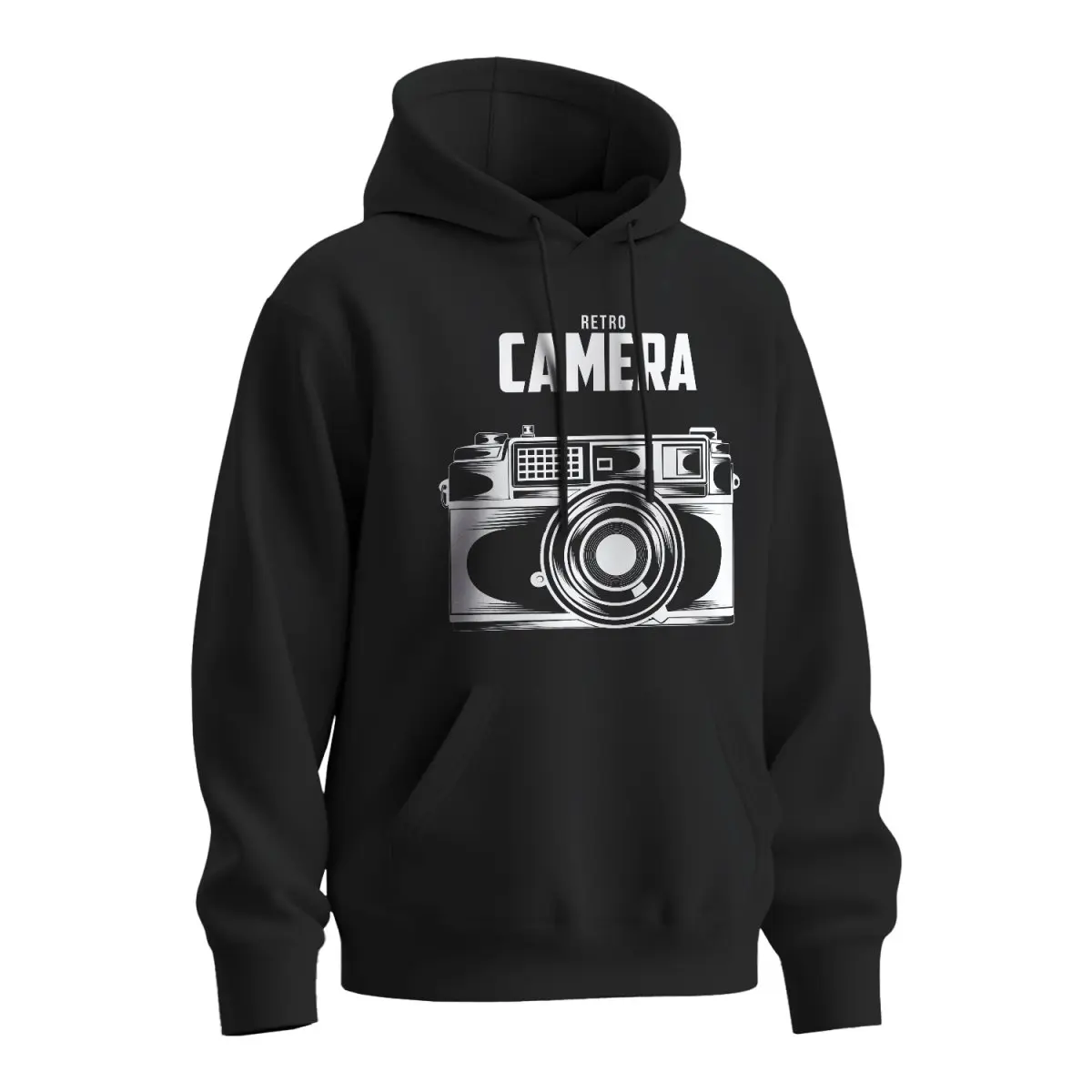 Mikina s potiskem pro fotografa retro camera - černá L