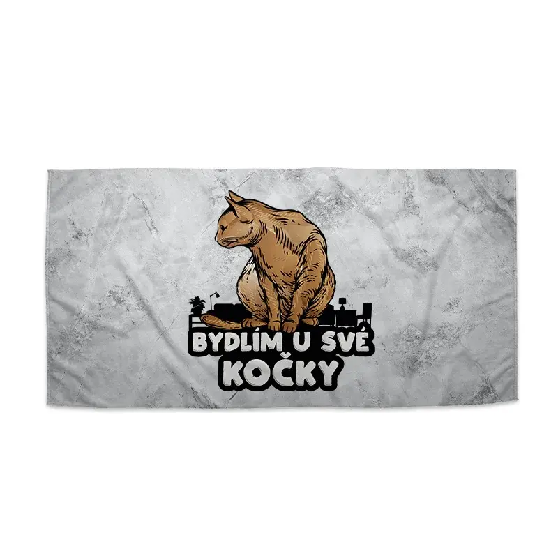 Ručník Bydlím u své kočky - 50x100 cm