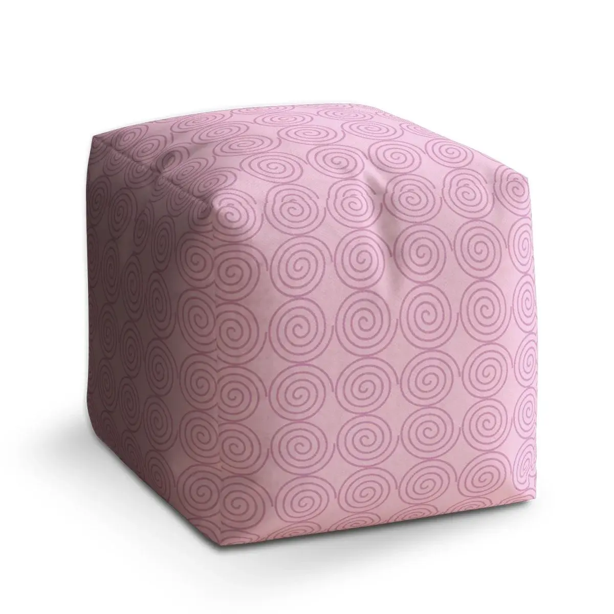 Taburet Cube Růžové spirály - 60x60x60 cm