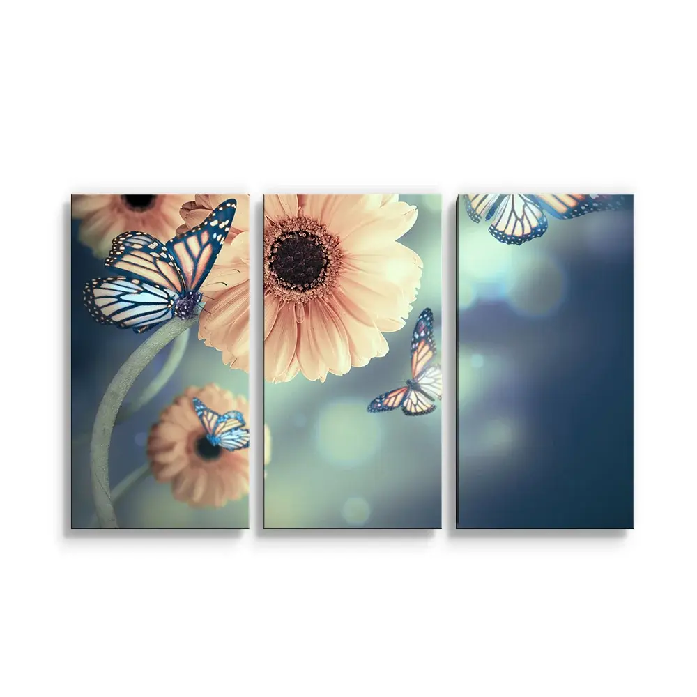 Obraz - 3-dílný Květinová abstrakce - 120x80 cm