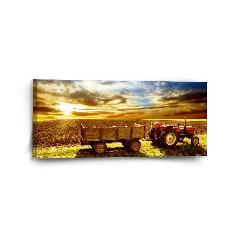 Obraz Traktor s vlečkou - 110x50 cm