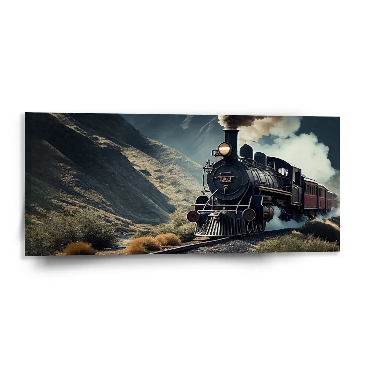 Obraz Parní lokomotiva v horách - 110x50 cm