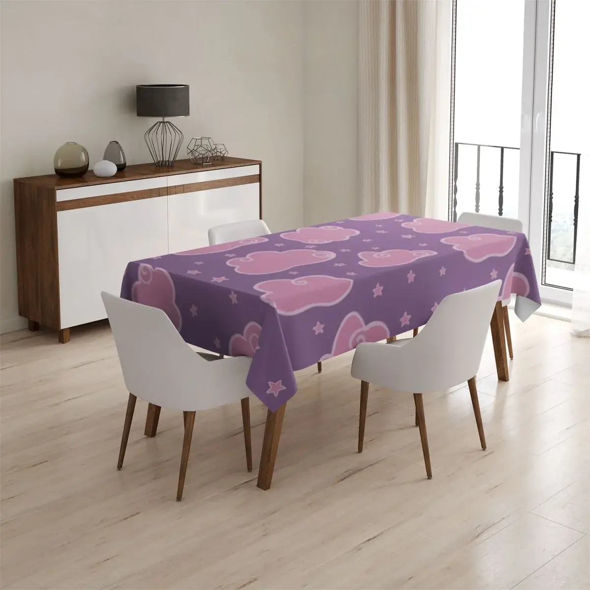 Ubrus Růžové obláčky - 130x130 cm
