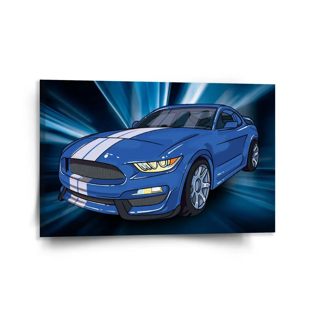 Obraz Mustang Modré pozadí - 120x80 cm