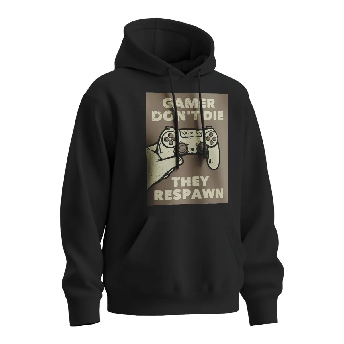 Mikina s potiskem Gamer don´t die, they respawn - černá M