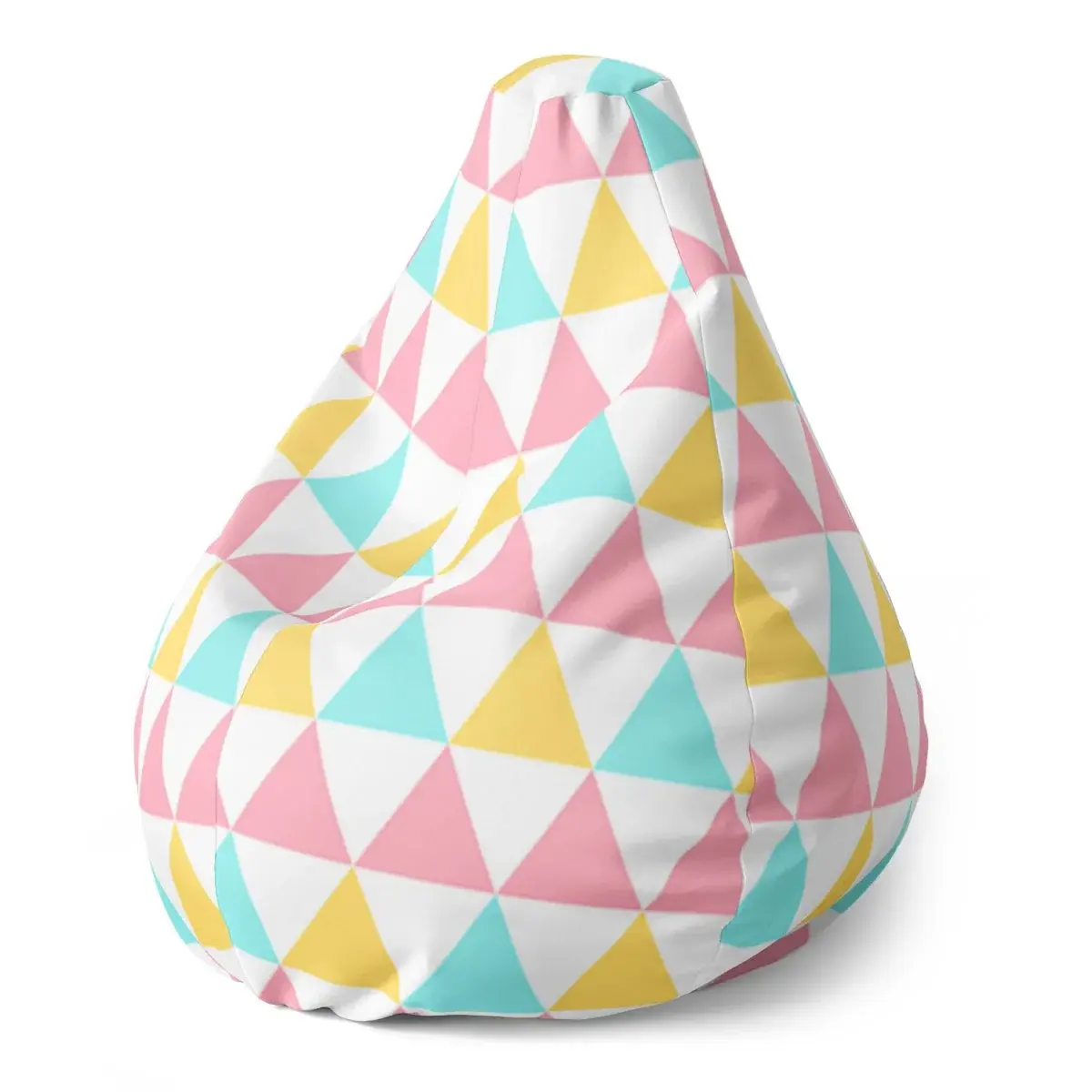 Sedací vak Pear Tříbarevné trojúhelníky - 140 x 100 x 25 cm