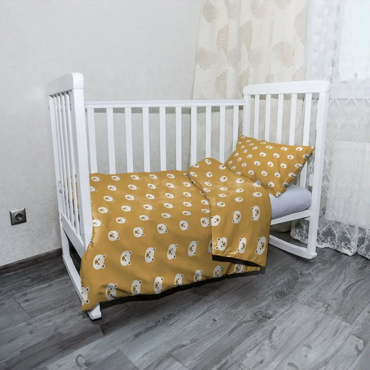 Mikroplyšové dětské povlečení do postýlky Roztomilí medvídci - 120x90 / 40x60