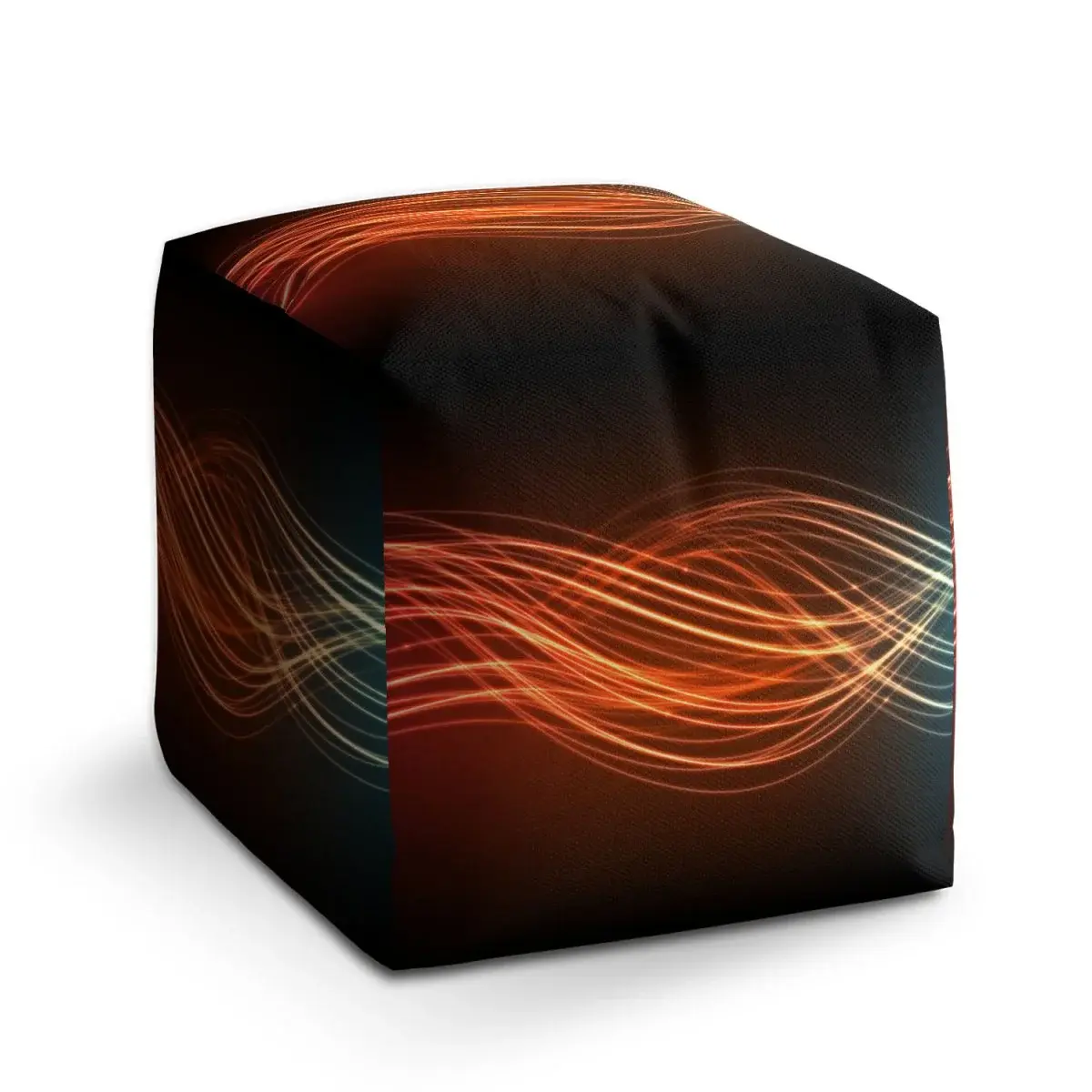 Taburet Cube Abstrakce strip - 60x60x60 cm