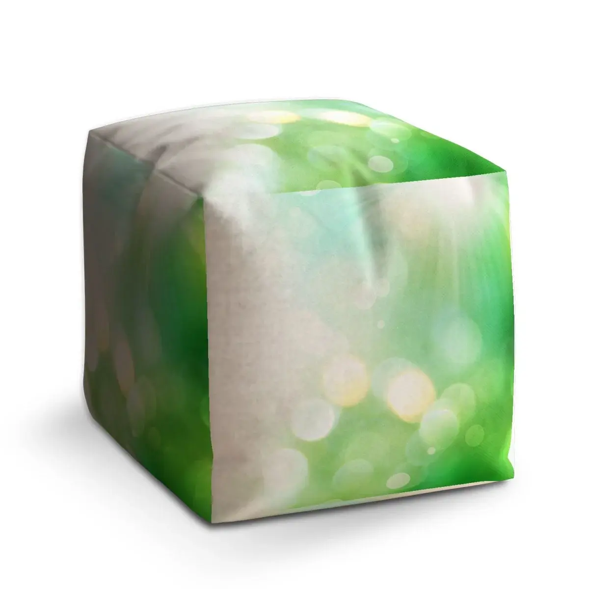 Taburet Cube Zelená abstrakce - 40x40x40 cm
