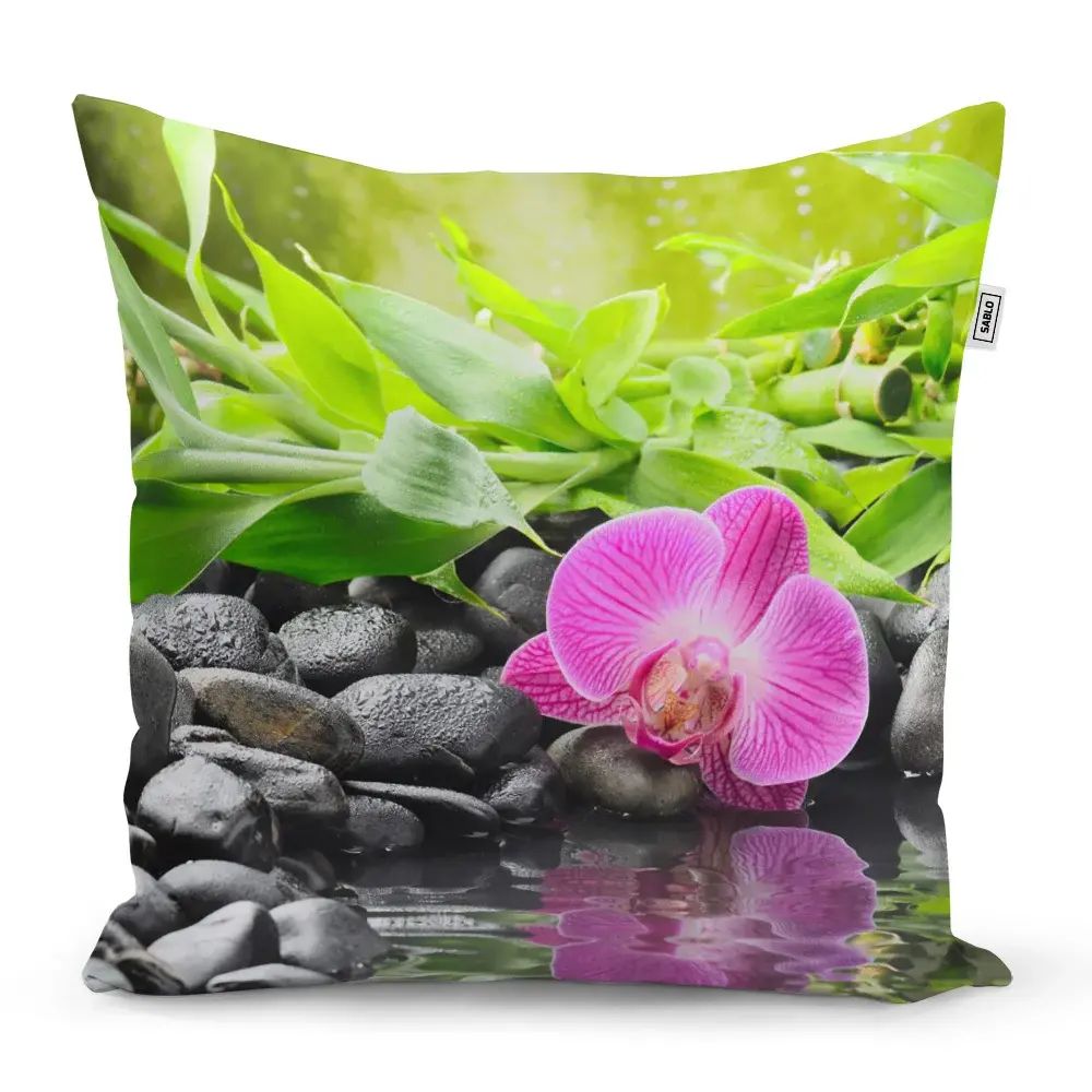 Polštář Růžová orchidej - 40x40 cm