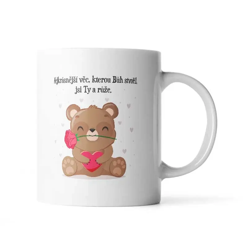 Hrnek Nejkrásnější věc, kterou Bůh stvořil, jsi Ty a růže - 890 ml - XXL