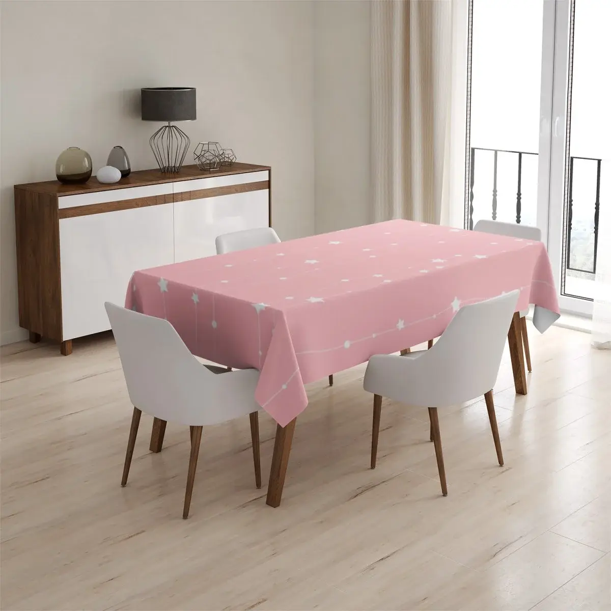 Ubrus Hvězdy a tečky na provázku - 90x90 cm