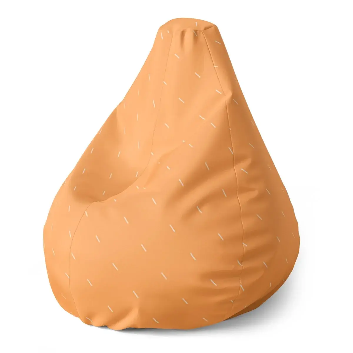 Sedací vak Pear Bílé čárky na oranžové - 70 x 95 x 15 cm