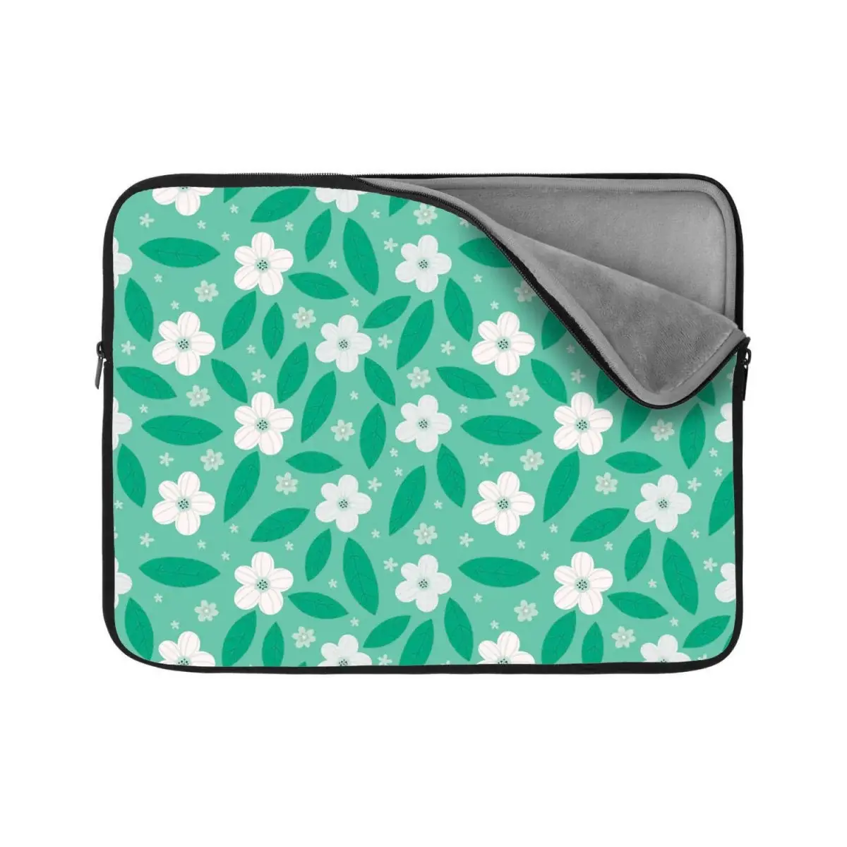 Obal na notebook Bílé květy s lístky - 17"