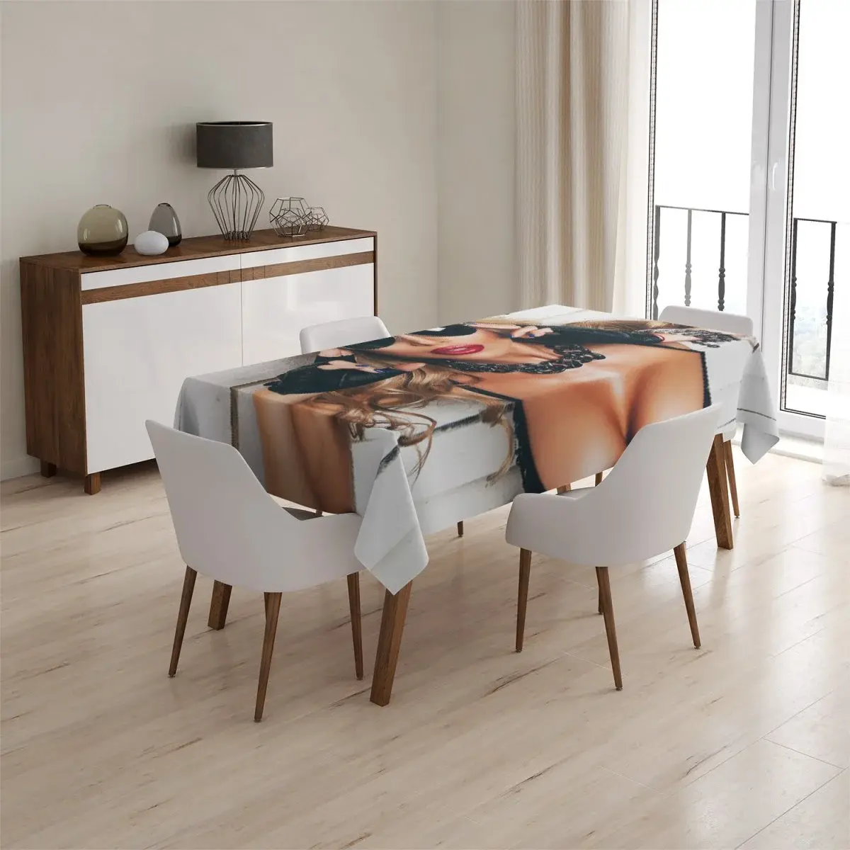 Ubrus Žena s brýlemi - 90x90 cm
